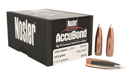 Nosler 54357 AccuBond338 Cal .338 225 gr Spitzer Point/ 50 Per Box