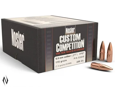 NOSLER 6.8MM 115GR HPBT CUSTOM COMP 250PK XXXX