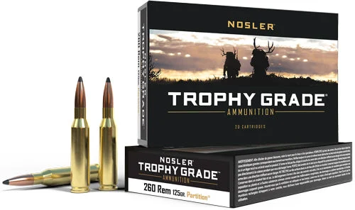 Nosler 60018 Trophy Grade Nosler Spitzer Partition125 Grain .260 Remington