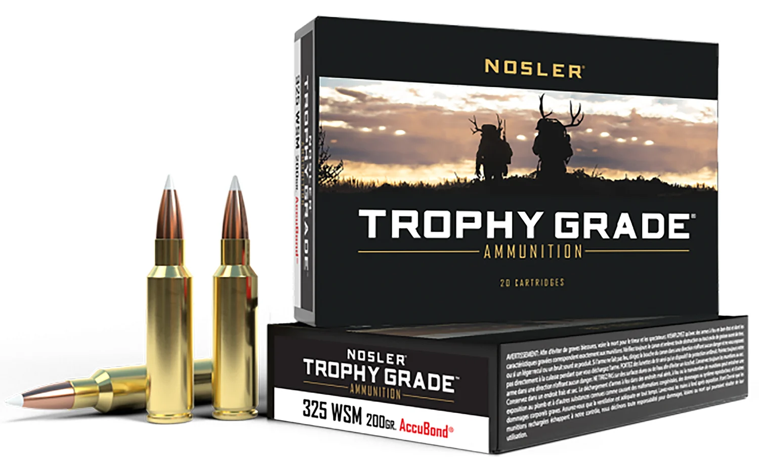 Nosler 60077 Trophy Grade325WSM 200gr Nosler AccuBond 20 Per Box/10 Case