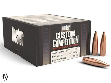 NOSLER 8MM 200GR HPBT CUSTOM COMP 100PK