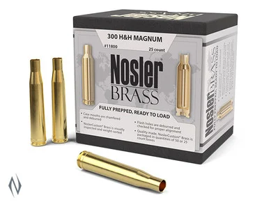 NOSLER PREMIUM BRASS 300 H&H MAG 25PK