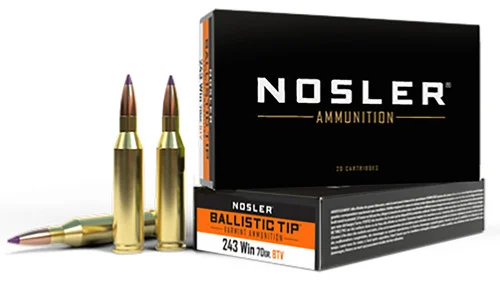 Nosler Varmint 243 Winchester, 70gr, Ballistic Tip Varmint, 20rd Box