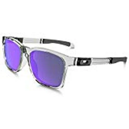 Oakley Catalyst Polished Clear / Violet Iridium Mirror Sunglasses