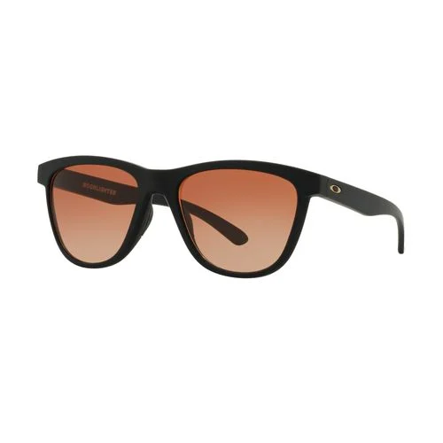 Oakley Womens Moonlighter Sunglasses, Matte Black/VR50 Brown Gradient