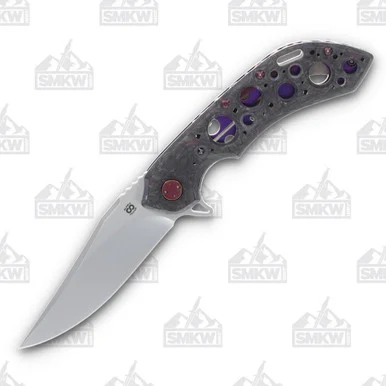 Olamic Wayfarer 247 T-079B Purple BlackMatter FatCarbon/Jeweled Titanium with Holes Cutouts T079B