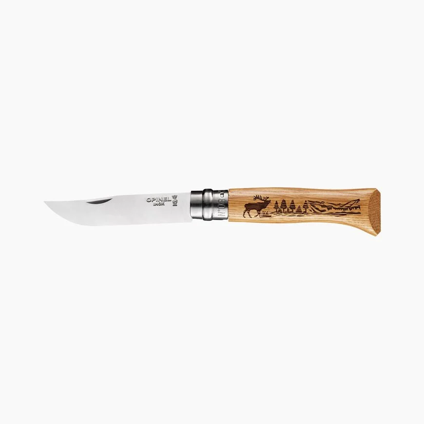 Opinel #08 Folding Knife – ‘Animalia – Deer’