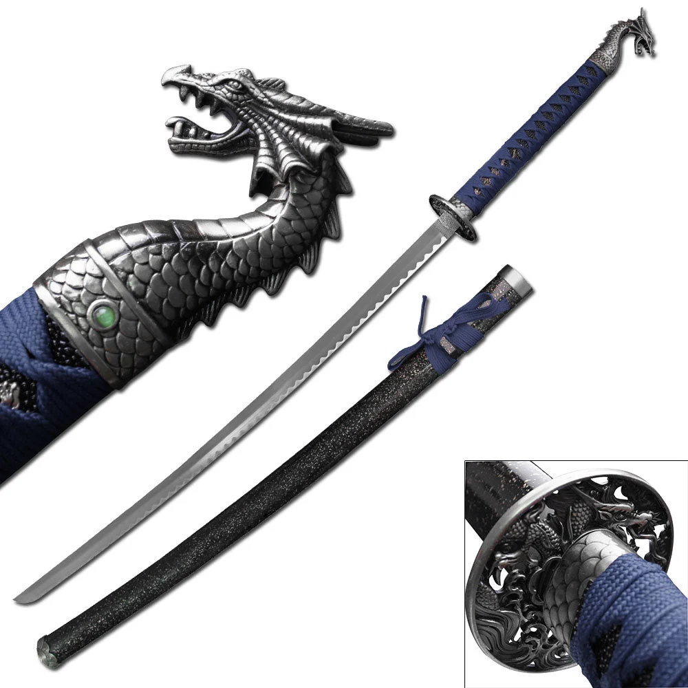 Oriental Blue Dragon Longsword For Sale