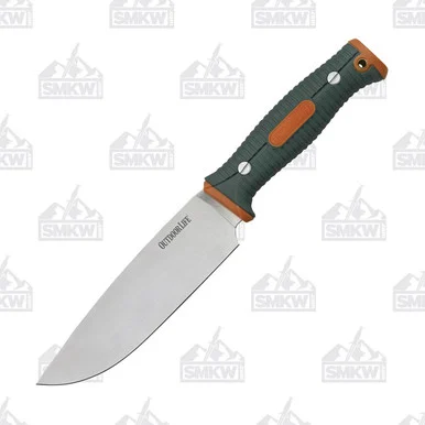 Outdoor Life Camping Fixed Blade 6in Satin Plain Chef Knife OLFIX002OGN