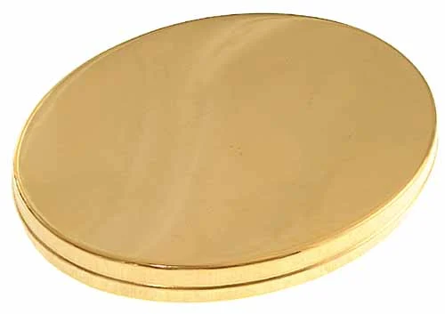 Oval Tinder Boxfor strike-a-light,3" wide by 4-1/2" long, polished brass