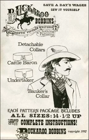 Pattern for Detachable Collars,all sizes 14-1/2 and up,complete instructions