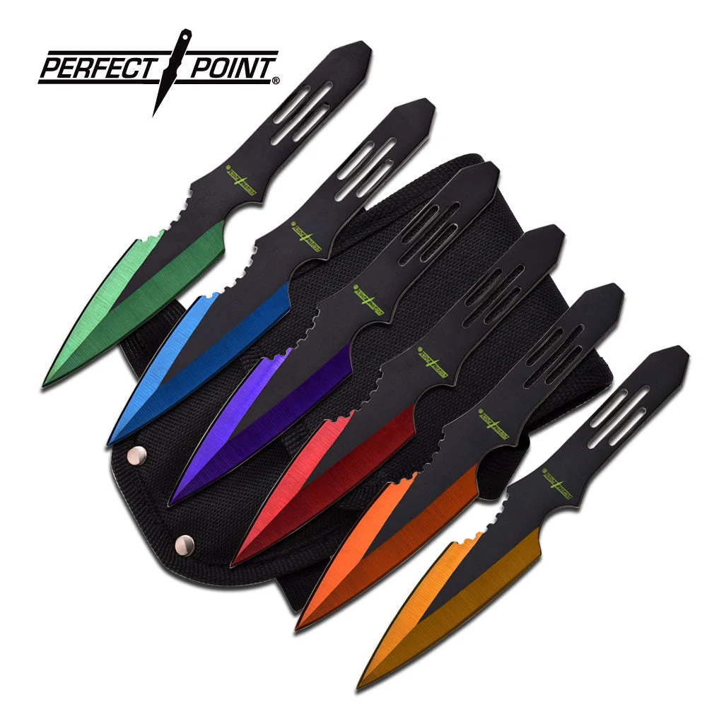 Perfect Point Colorful Throwing Knife 6 PCS Set