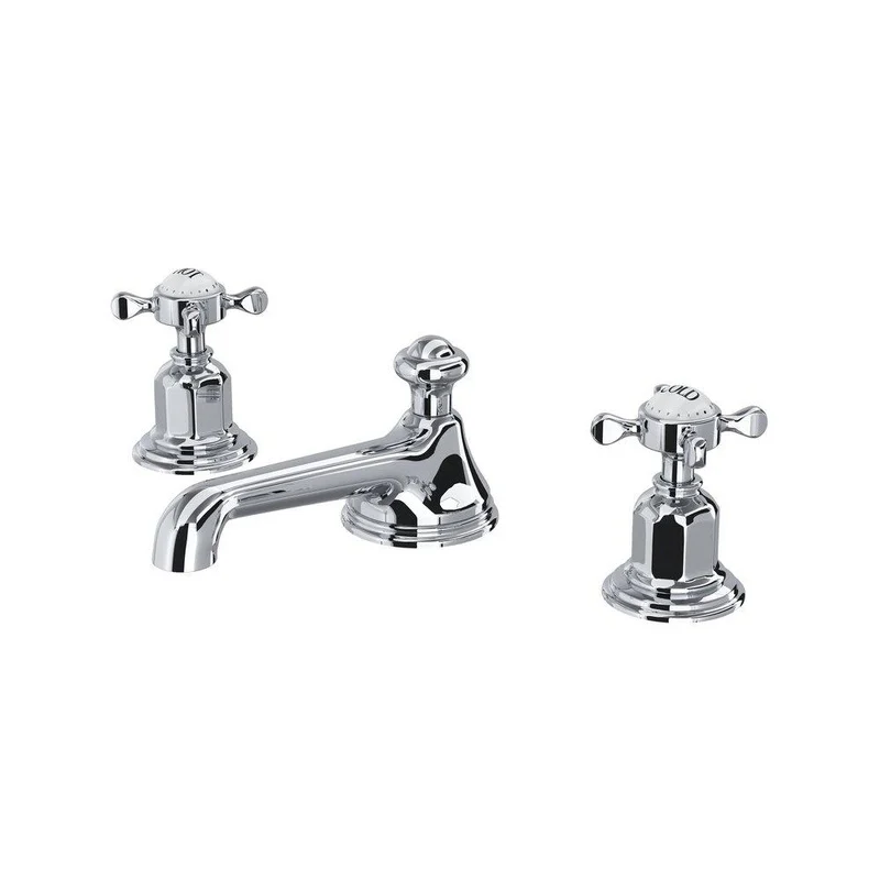 Perrin & Rowe Edwardian Two Handle Widespread Bathroom Sink Faucet in Polished Chrome | Ferguson