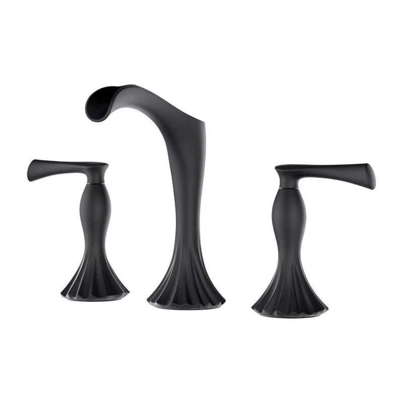 Pfister Rhen Two Handle Widespread Bathroom Sink Faucet in Matte Black | Ferguson