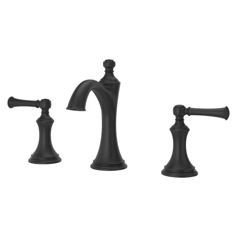 Pfister Tisbury Two Handle Widespread Bathroom Sink Faucet in Spot Defense Matte Black | Ferguson