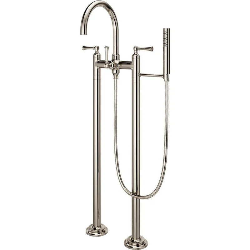 Pfister Tisbury Two Lever Handle Floor Mount Filler in Polished Nickel Trim Only | Ferguson