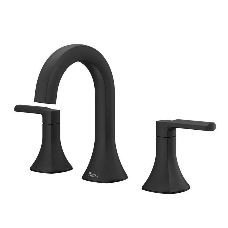 Pfister Vaneri Two Handle Widespread Bathroom Sink Faucet in Matte Black | Ferguson