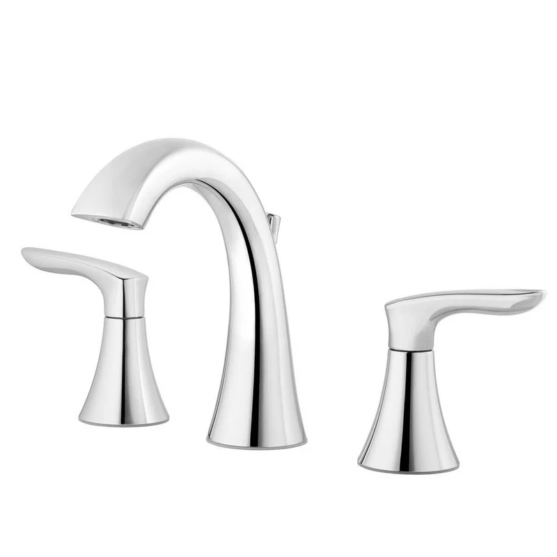 Pfister Weller Two Handle Widespread Bathroom Sink Faucet in Polished Chrome | Ferguson