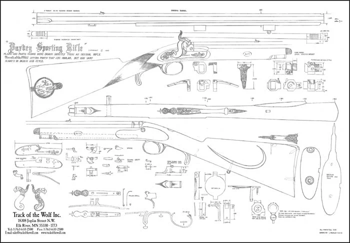 Plan drawing,full exact size,Purdey Rifle