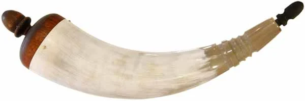 Powder Horn,medium, 6 to 9" long,white, polished
