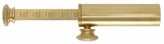 Powder measure, brass,adjustable 0 to 50 grains,without spout