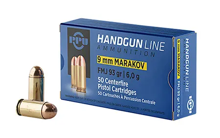 PPU PPH9MF Handgun9x18Makarov 93gr Full Metal Jacket 50 Per Box/20 Case