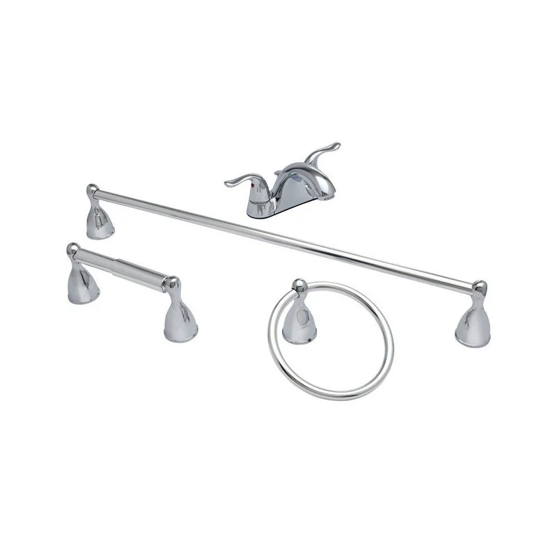PROFLO Colliston Two Handle Centerset Bathroom Sink Faucet and Bathroom Accessory Set in Chrome | Ferguson