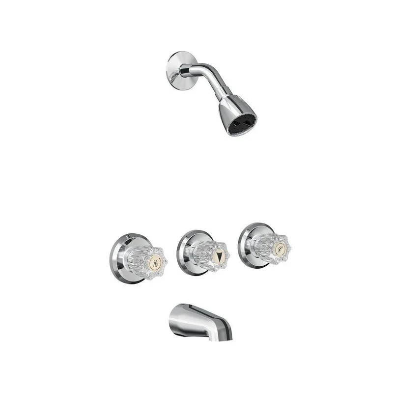 PROFLO Three Handle Single Function Bathtub & Shower Faucet in Polished Chrome | Ferguson