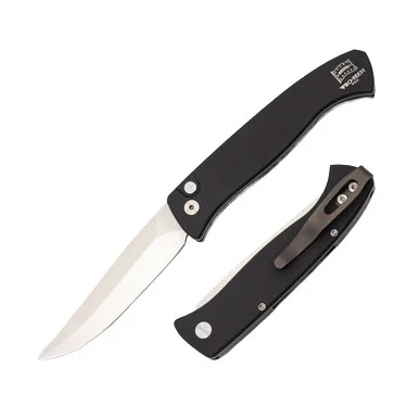 ProTech Knives Small Brend Auto Black Handle Satin Blade