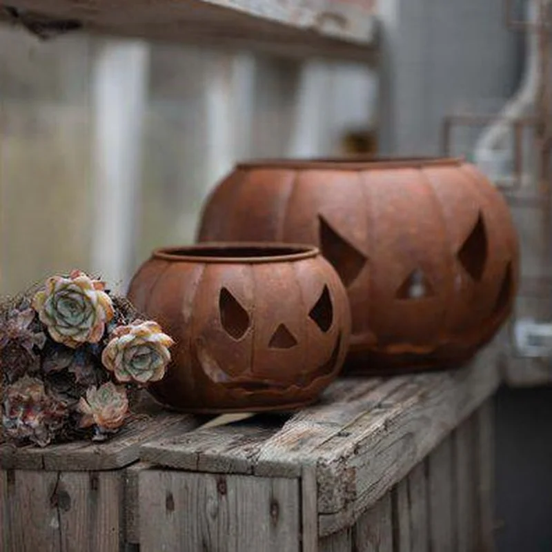 PUMPKIN LanternRust 15x10cm