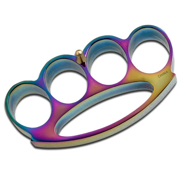 Rainbow Self Defense Brass Knuckle For Sale (Paper Weight Belt Buckle) (PK-809RB)