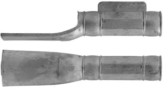 Ramrod pipe, iron, entry pipe with skirt, octagon with rings, for 3/8" ramrod