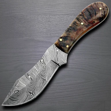 Rams Horn Big Game Damascus Skinner