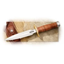 Randall Model 2 Fighting Stiletto Stacked Leather