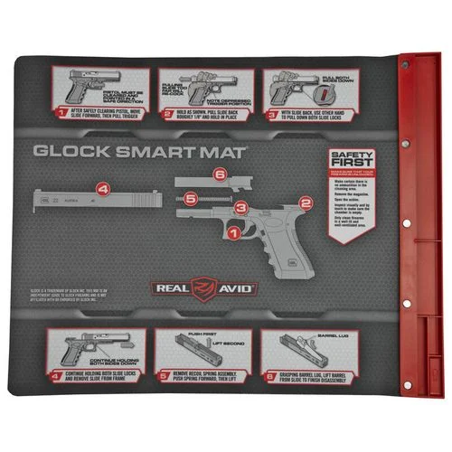 Real Avid AVGLOCKSM Smart Mat Cleaning Mat Black/Gray Non-Slip Rubber 19″ x 16″ Glock Parts Diagram Illustration