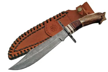 Real Damascus Steel Bowie Knife