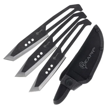 Reapr 3 Piece Black Stonewash Chuk Knives Set RP11071