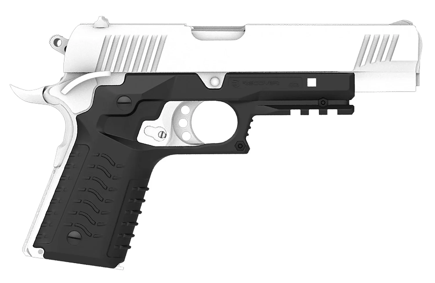 Recover Tactical CC3H-01 Grip & Rail SystemBlack Polymer Picatinny for Standard Frame 1911