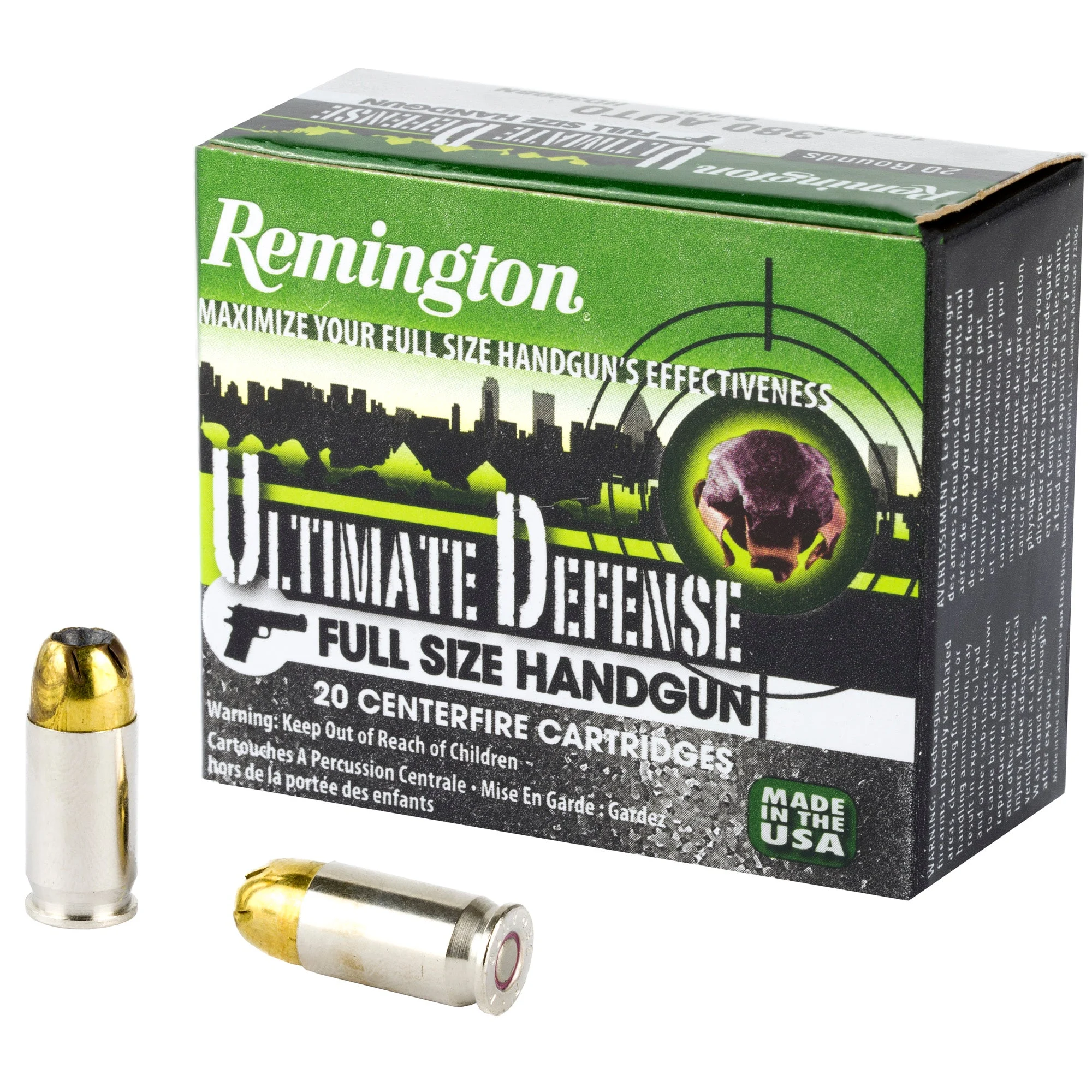 Remington 28937 Ultimate Defense Brass Jacket Hollow Point102 Grain .380 ACP/Auto