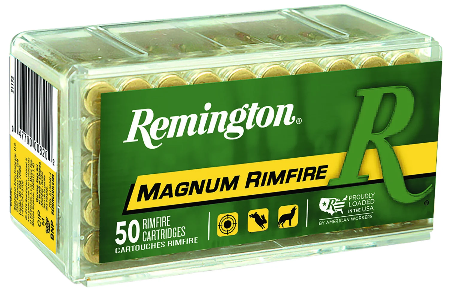 Remington Ammunition 21172 Magnum Rimfire22 WMR 40 gr Pointed Soft Point 50 Per Box/ 40 Cs