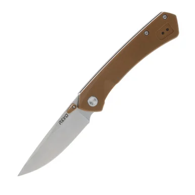 REVO Knives Warden Assisted Folding Knife Tan G10 3.25in SW Drop Point WARDENTAN