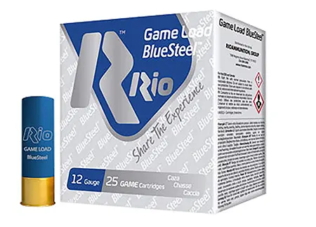Rio Ammunition GLBS325 Game Load BlueSteel12Gauge 2.75″ 1 1/8oz 5Shot 25 Per Box/10 Case