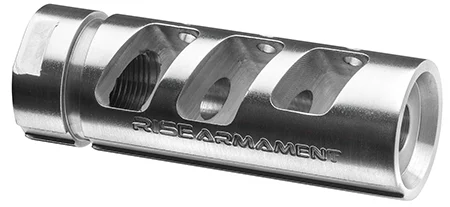 Rise Armament RA701308SLVR RA-701Silver Stainless Steel with 5/8″-24 tpi Threads & 2.50″ OAL 1.35″ Diameter for 7.62x51mm NATO AR-Platform