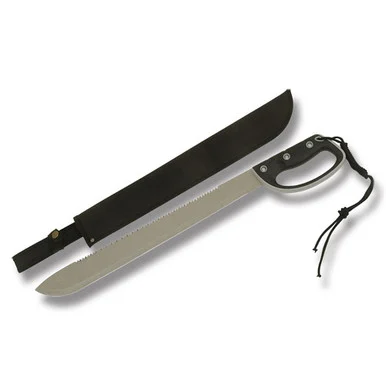 Rite Edge D Guard Machete 18in Sawback Plain Edge Gray Nylon Sheath 926813