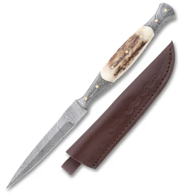 Rite Edge Slim Stag Damascus Dagger DM1178