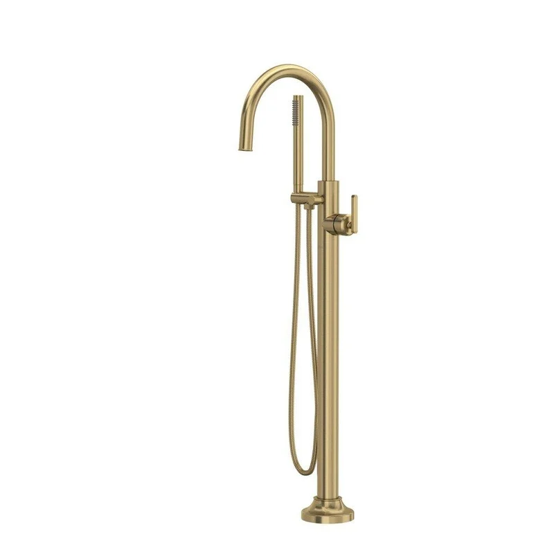 ROHL Apothecary Single Handle Lever Floor Mount Filler in Antique Gold (Trim Only) | Ferguson