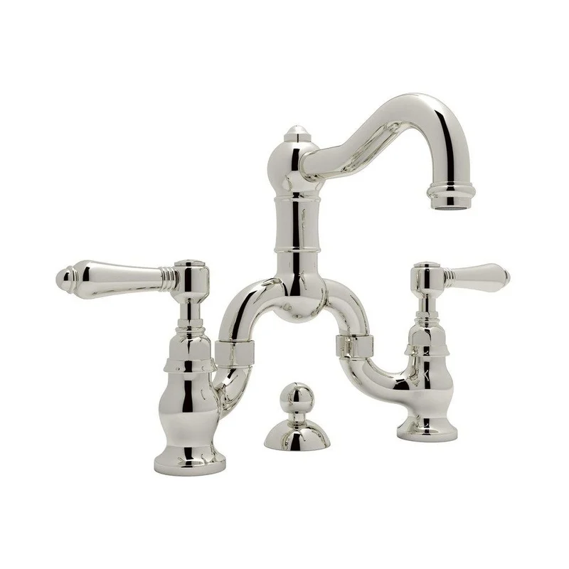 ROHL Country Bath Two Handle Bridge Bathroom Sink Faucet in Polished Nickel | Ferguson
