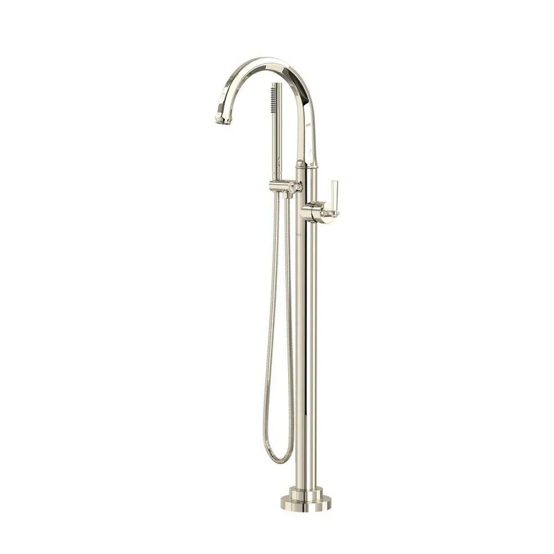 ROHL Modelle Single Handle Floor Mount Tub Filler with Hand Shower in Polished Nickel (Trim Only) | Ferguson