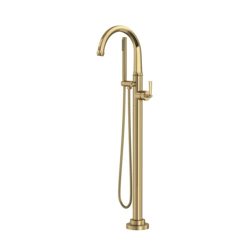 ROHL Modelle Single Handle Floor Mount Tub Filler with Handshower in Antique Gold (Trim Only) | Ferguson
