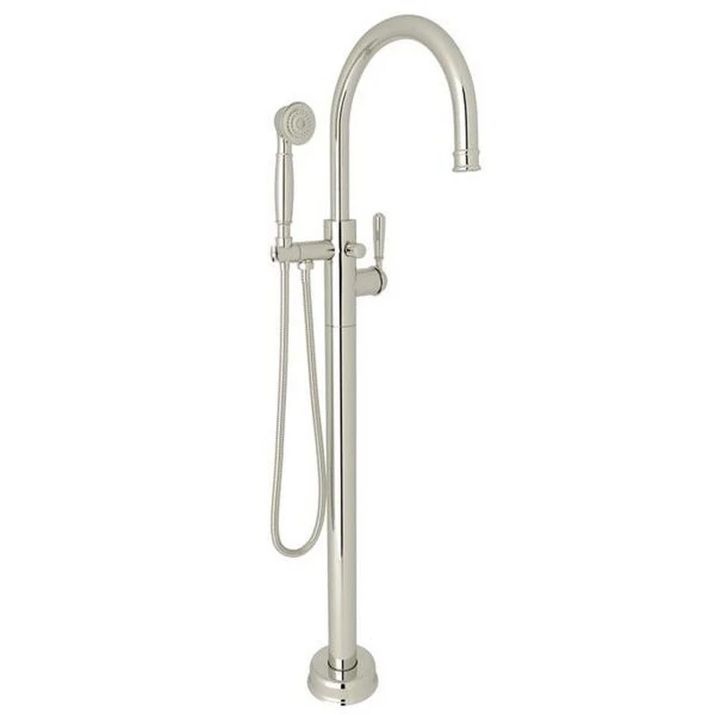 ROHL Single Handle Lever Floor Mount Filler in Polished Nickel (Trim Only) | Ferguson